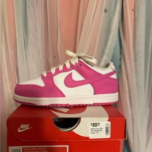 Nike Dunk Low Pink and White Shoes